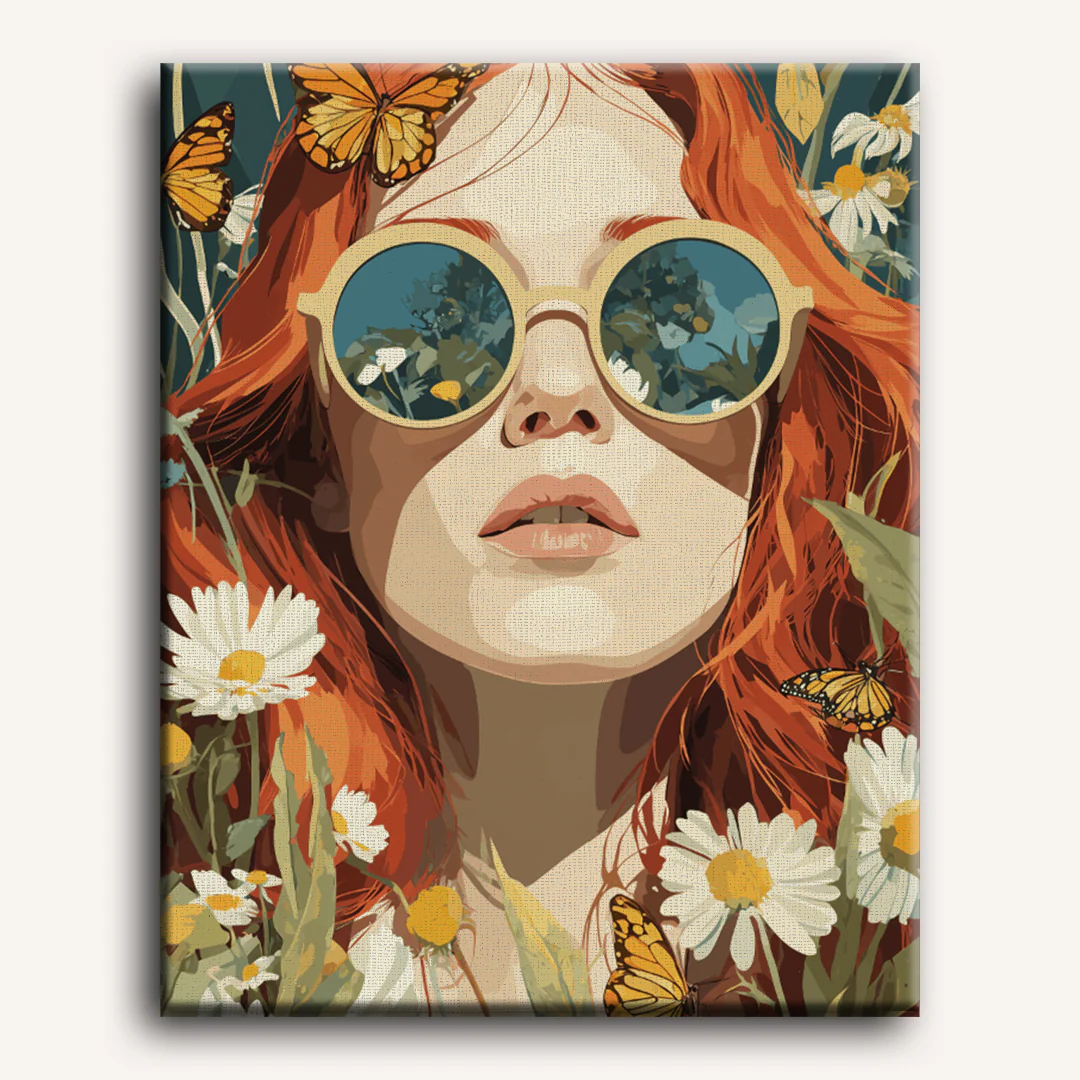 Through floral glasses | Paint by Number - Image 2