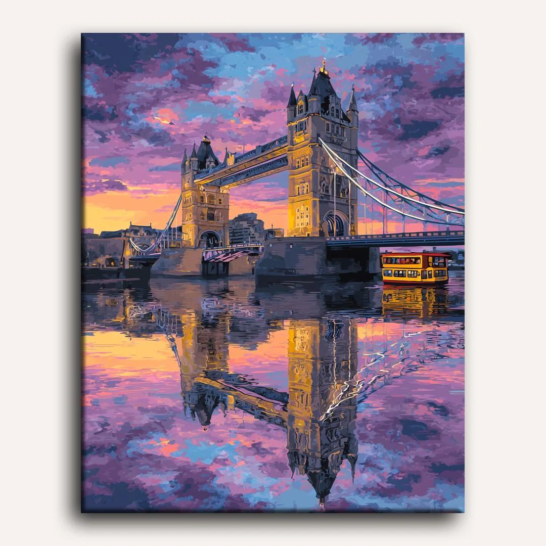 Tower Bridge reflection | Paint by Number - Image 2
