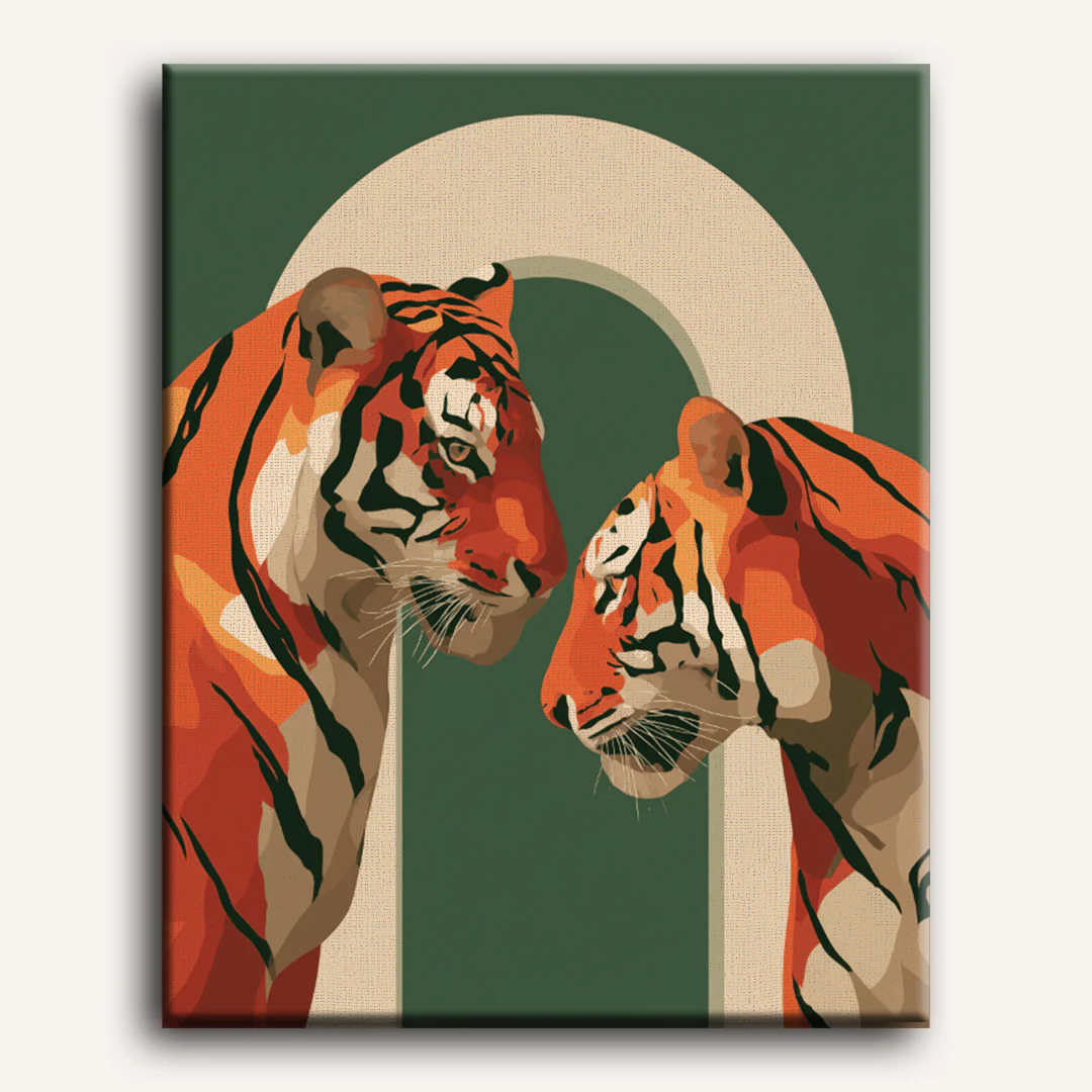 Two Tigers | Paint by Number - Image 2