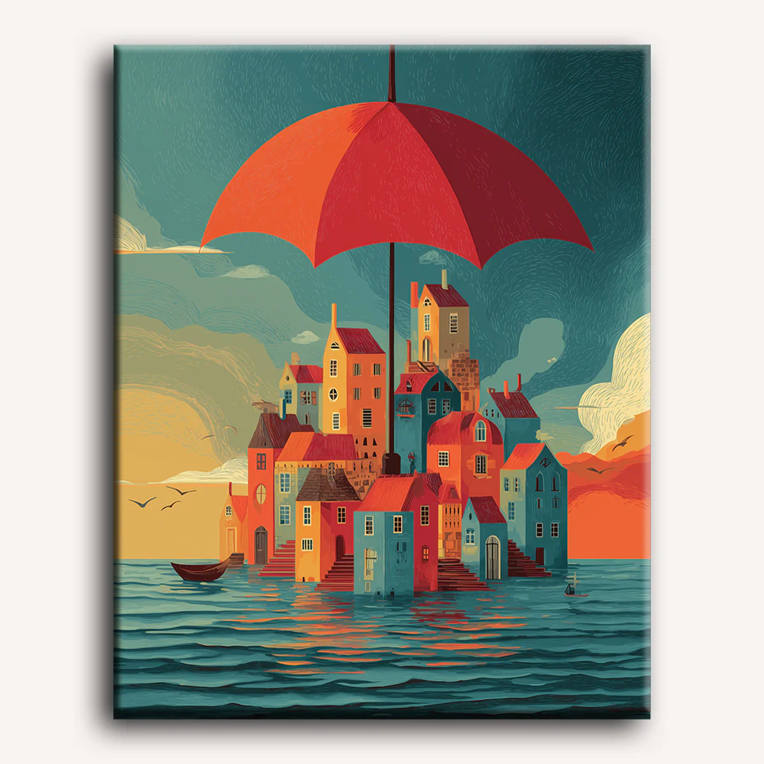 Under umbrella | Paint by Number - Image 2