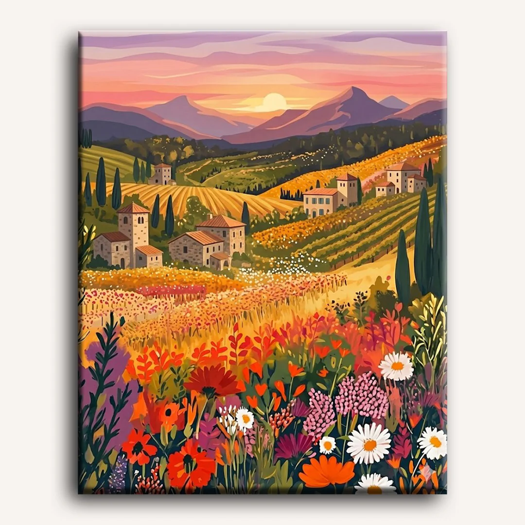 Wildflower landscape | Paint by Number - Image 2