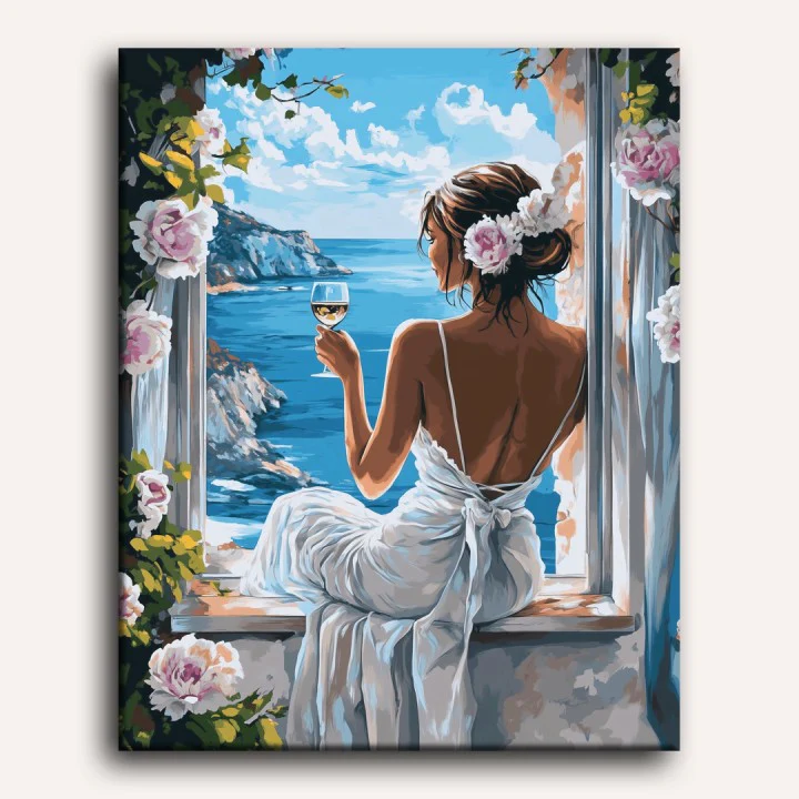 Wine by the Waves | Paint by Number - Image 2