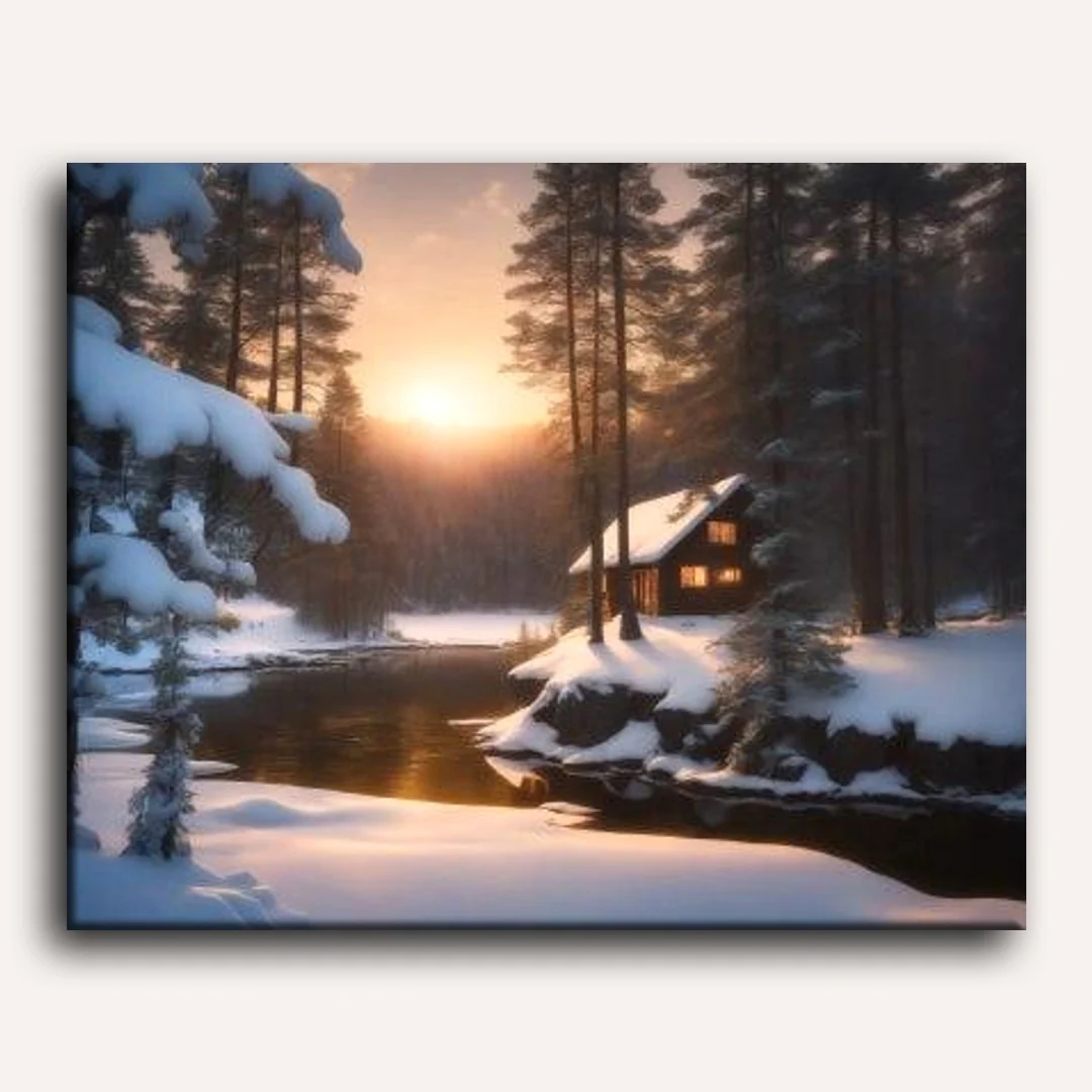 Winter Sunrise | Paint by Numbers - Image 2