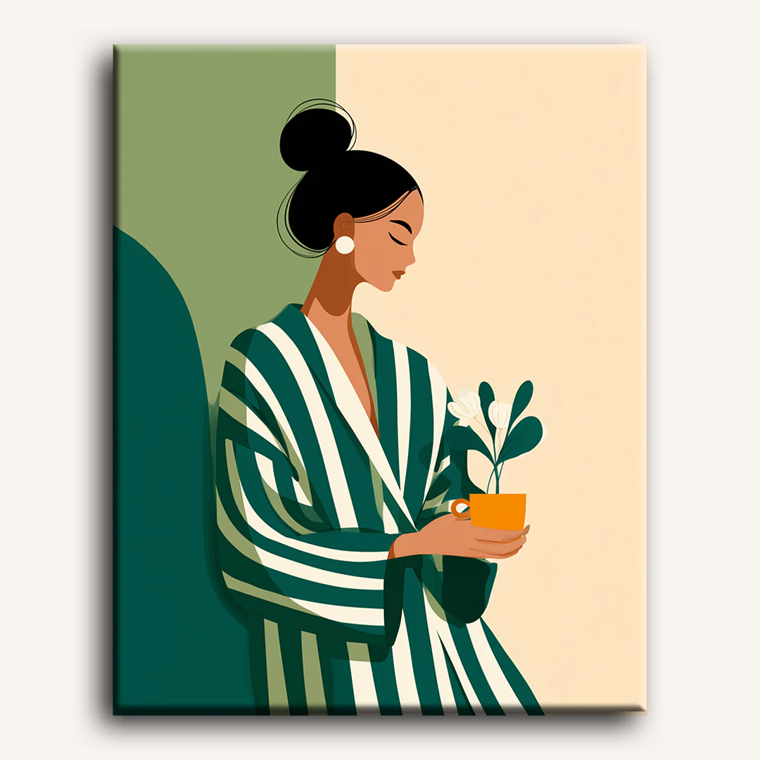 Woman in Green | Paint by Number - Image 2