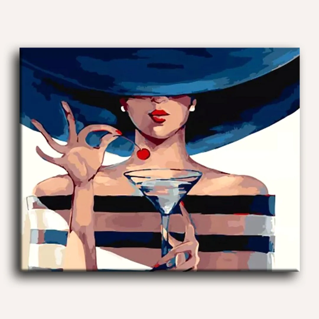 Woman with a Martini | Paint by Numbers - Image 2