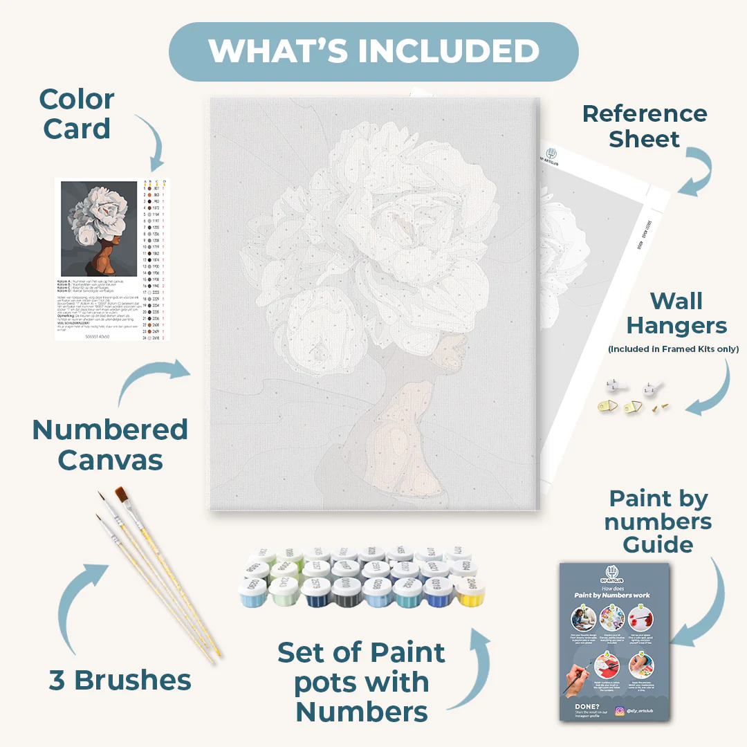 Woman with Flowery Hair | Paint by Numbers - Image 3